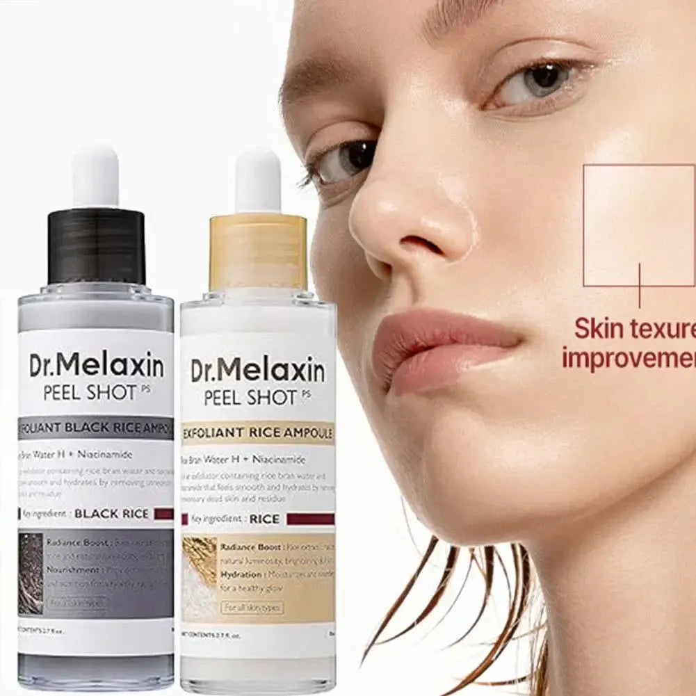 Dr. Melaxin Peel Shot White and Black Rice Exfoliating Essence Oil Control Gentle Shrinking Blackhead Removal Hydrating Skin Car