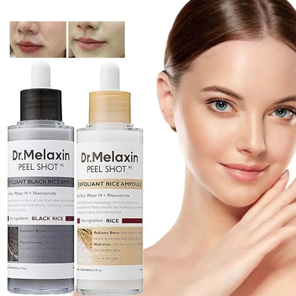 Dr. Melaxin Peel Shot White and Black Rice Exfoliating Essence Oil Control Gentle Shrinking Blackhead Removal Hydrating Skin Car