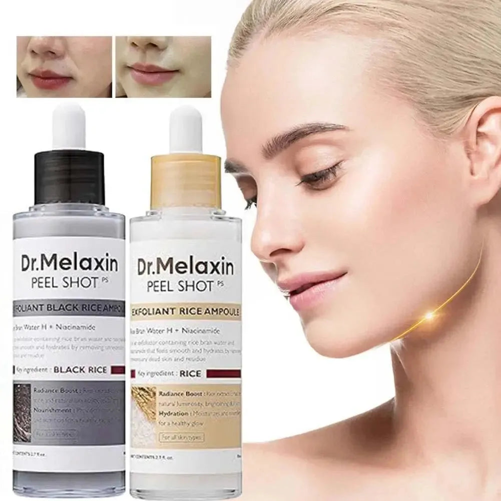 Dr. Melaxin Peel Shot White and Black Rice Exfoliating Essence Oil Control Gentle Shrinking Blackhead Removal Hydrating Skin Car