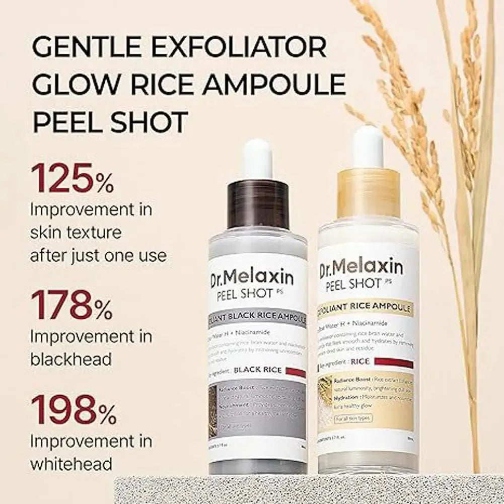 Dr. Melaxin Peel Shot White and Black Rice Exfoliating Essence Oil Control Gentle Shrinking Blackhead Removal Hydrating Skin Car