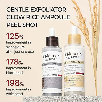 Dr. Melaxin Peel Shot White and Black Rice Exfoliating Essence Oil Control Gentle Shrinking Blackhead Removal Hydrating Skin Car